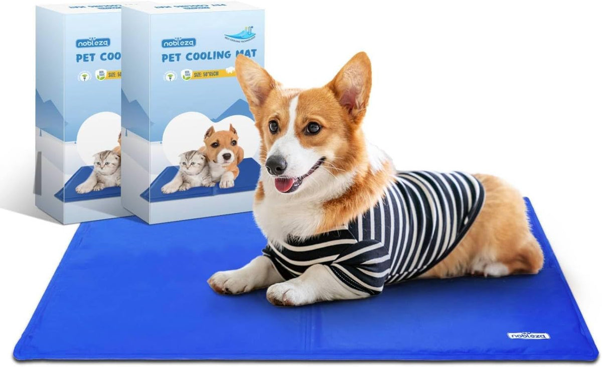 Koelmat Hond & Kat - 65x50 cm - Blauw - Nobleza •
