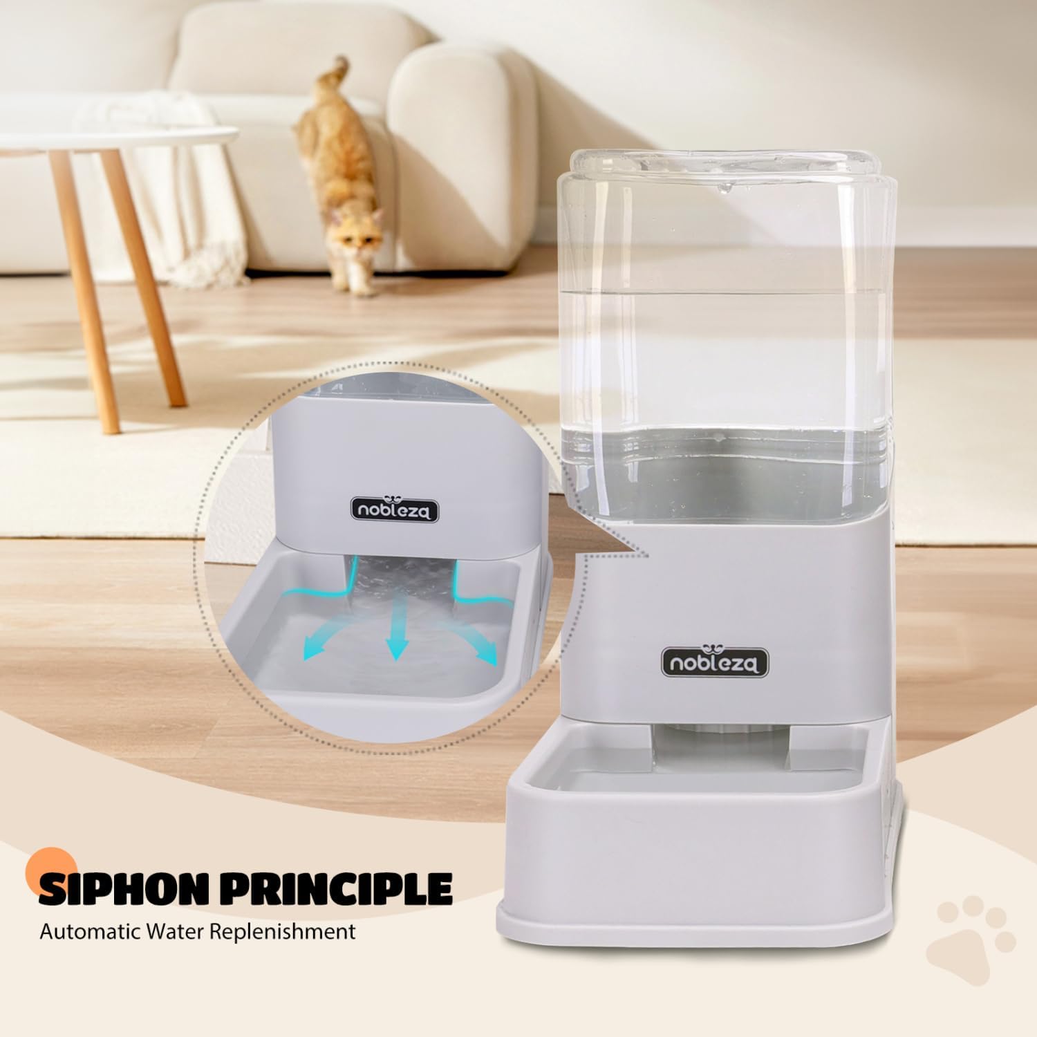 Nobleza Automatische voer- en waterbak - 3,8L - 2 stuks