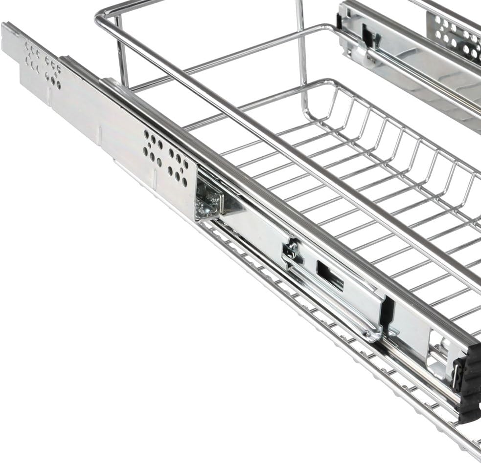 Telescopische keukenlade – 1 stuk, voor 30 cm kast, max. 20 kg, inclusief rails – uittrekbare opbergmand