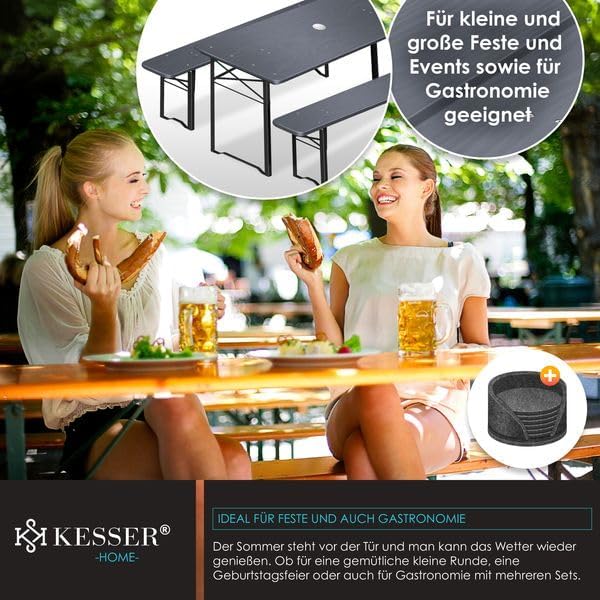 KESSER® Biertafel - Picknicktafel - Opvouwbaar - Antraciet •