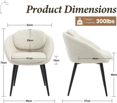 Eetkamerstoelen - Set van 2 - Met armleuning - Beige - Ya-Home