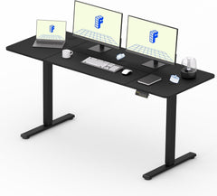 Zit sta bureau - Elektrisch - Verstelbaar - 160x60 cm - Zwart - QE1B - FLEXISPOT