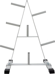 ScSPORTS® Schijfstandaard - 30 mm, 7 schijfhouders, max. 200 kg, zwart/wit - halterschijvenstandaard, halterstandaard, halterstandaard, halterstandaard voor krachttraining