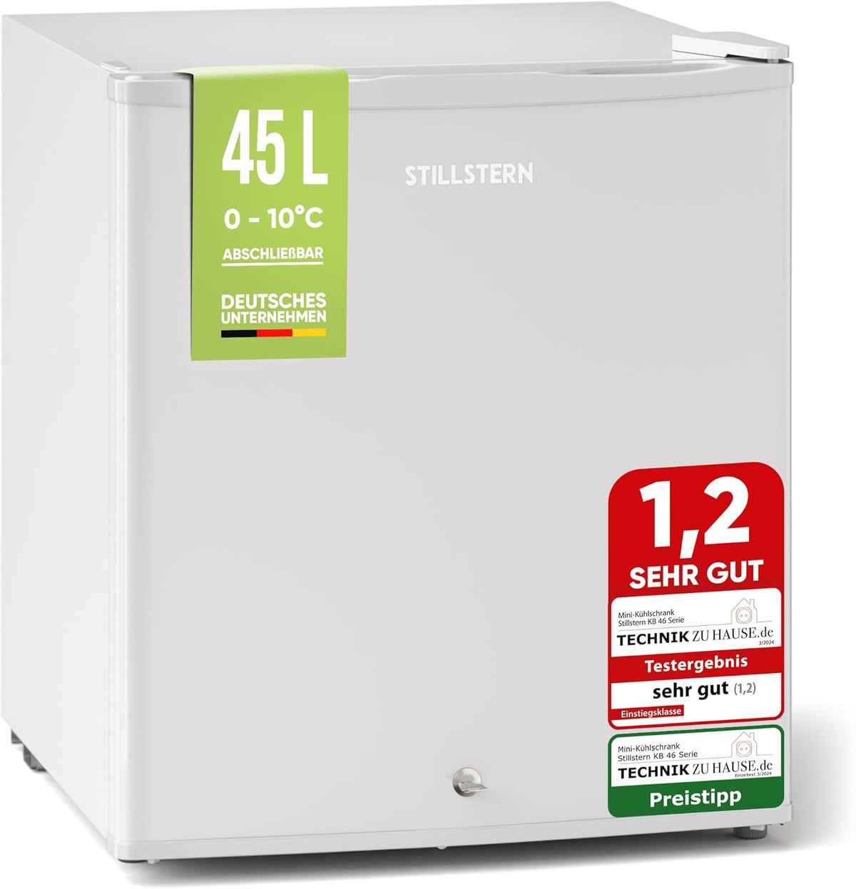 Mini koelkast - Minibar - Met vriesvak - 45 liter - Vrijstaand - Wit - Stillstern •