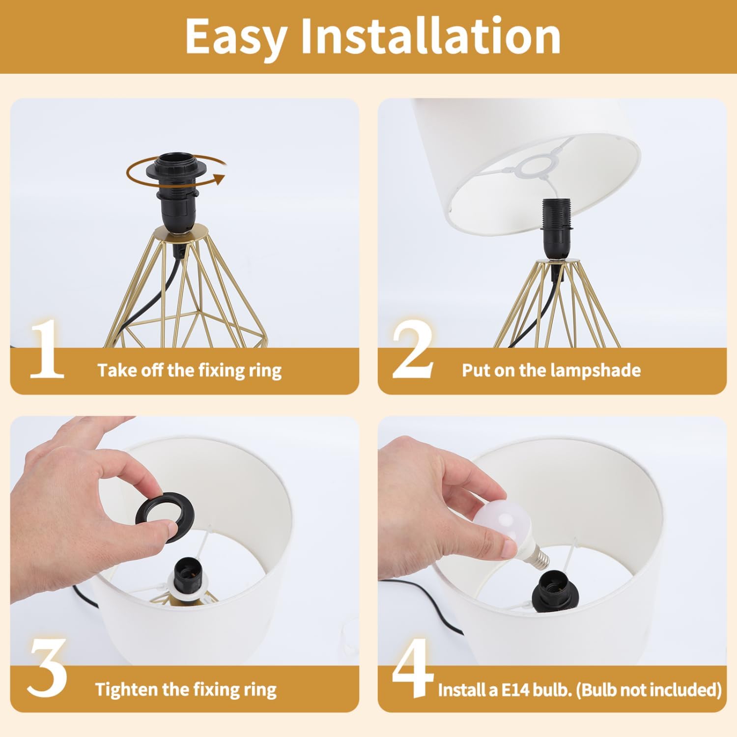 Tafellamp - Bureaulamp - Tafellamp slaapkamer - Wit - Aigostar