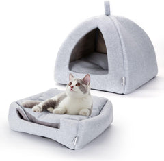 Nobleza kattenhuisje katteniglo - kattenmandje - kattentent - Iglo - Grijs 38x38x33cm, grijs •
