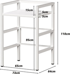 Wasmachine kast - Wasmachine ombouw - 73x64x110 - Wit - MSFE