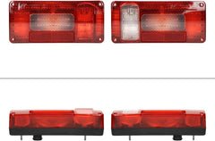 ECD Germany Set achterlichten voor aanhangers, 12 V, met E4-keurmerk, bedraad met 13-polige stekker, 5 m kabel, waterdicht, achterlicht voor aanhangerverlichting