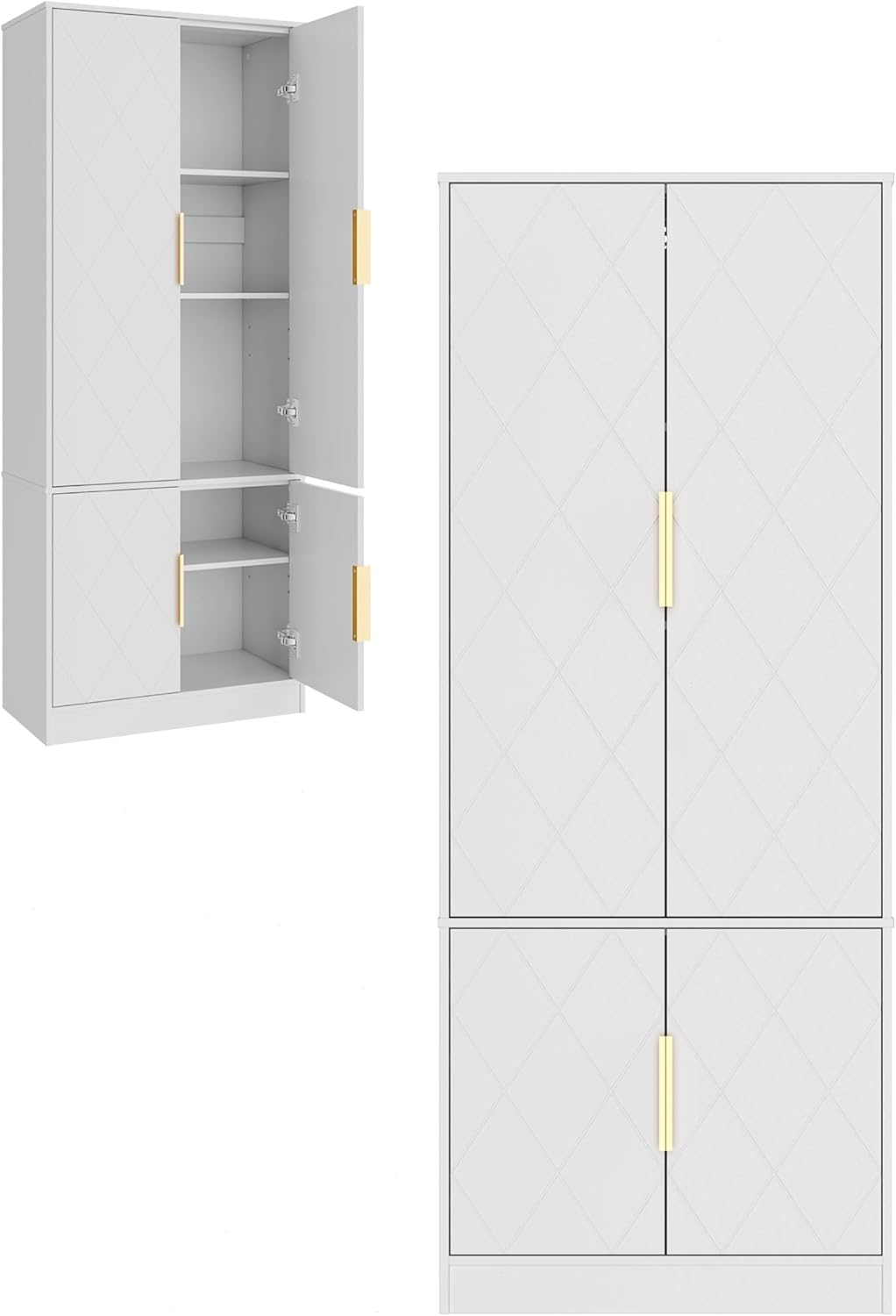 Badkamerkast - Badkamermeubel - Kast met deuren - 60x30x180 cm - Wit - UEV