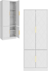Badkamerkast - Badkamermeubel - Kast met deuren - 60x30x180 cm - Wit - UEV