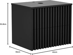 Wastafelkast - Wastafelmeubel - Wastafelonderkast - 61 cm - Zwart - UEV