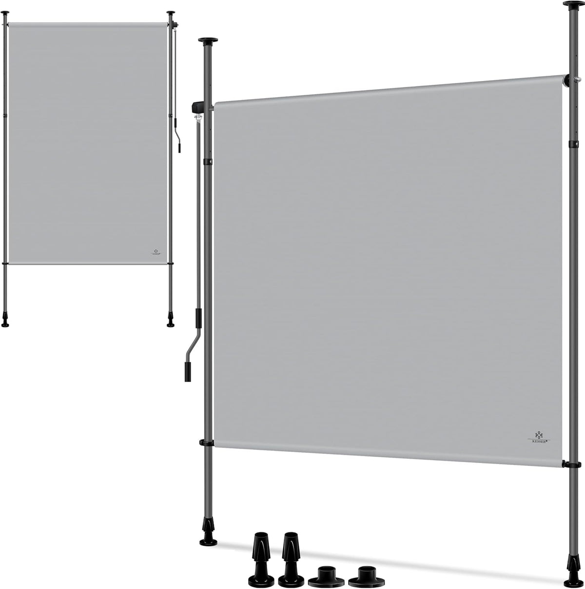 KESSER® Klemluifel - Balkonluifel - Zonwering - 150x310 cm - Grijs
