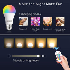 E27 LED lamp - Dimbaar - Smart lamp - 8W - 4 stuks - Aigostar