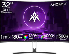 Gaming Monitor - Beeldscherm computer - 32 inch - Curved - 180Hz - QHD - Amzfast
