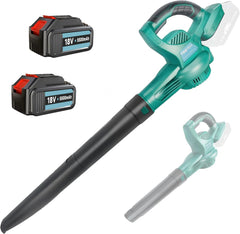 Snoerloze bladblazer, 140 CFM 130 MPH Snoerloze tuinblazers met 2 stuks 5,5 Ah-accu's, 2-delige buizen, snelheidsregelaar, elektrische bladblazer voor stof, sneeuwpuin, tuin, werk rond het huis