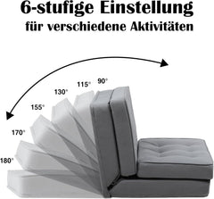 Slaapbank 2 persoons - Logeerbed - Bedbank - 90x210 cm - Grijs - COMHOMA