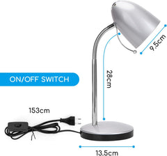 Tafellamp - Bureaulamp - Leeslamp - Zilver - Aigostar