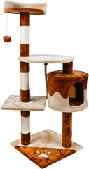 Krabpaal voor katten - 60x56,5x111,5 cm -  Beige/Bruin - Nobleza