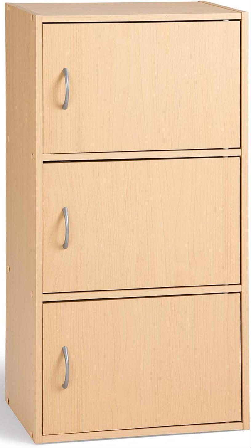 Alsapan Kubusvormige opbergkast met 3 deuren, 40 x 29 x 80 cm, esdoornhout