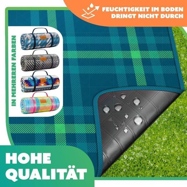 KESSER® Picknickkleed - Waterdicht - 200x200 cm - Wasbaar - Blauw