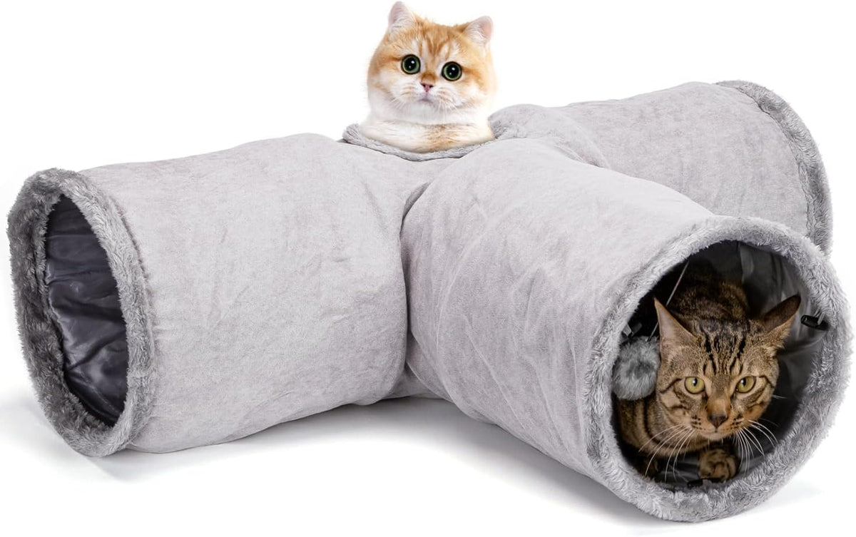 Kattentunnel - Kattenspeelgoed - Kattenspeeltjes - Grijs - Nobleza