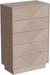 UEV Commode met 5 laden, 60 cm, opbergkast met zijdeachtige toets, oppervlak met uniek motief, grote opbergruimte, elegante Scandinavische stijl, voor slaapkamer, woonkamer, 60 x 33,5 x 94 cm