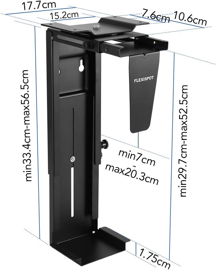 PC houder - CPU houder - computer houder - Zwart - FLEXISPOT