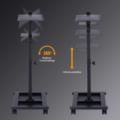 GTPLAYER toetsenbord- en muisstandaard, in hoogte verstelbaar 58-83 cm, ergonomisch, verstelbare kantelhoek voor toetsenbord en muis, met wielen, inclusief toetsenbordmat en muismat – voor thuiswerkplek en gaming