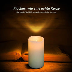 Hausware Led-kaarsen stompkaarsen met afstandsbediening, kaarsenset van 9 vlamloze kaarsen, H 10,12 cm, 15,16 cm, 17,2 cm, 20,5 cm, 20,5 cm, voor Halloween, Kerstmis, party, bar, bruiloft,