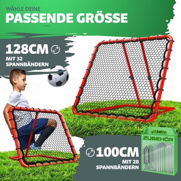 KESSER® Voetbal Rebounder - Kickback - Tchouk - 128x128cm - Rood •