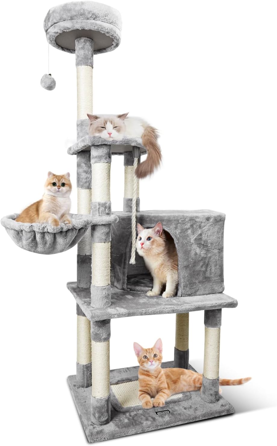 Krabpaal voor katten - 168 cm - Grijs - Nobleza