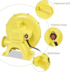 GOPLUS Blazer, luchtventilator, elektrische luchtpomp, ventilator, professionele windmachine van ijzer en PP, geel en groen, 220-240 V/50 Hz (350 W)