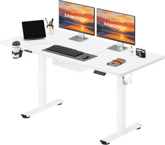 Zit sta bureau - Elektrisch - Verstelbaar - 140x60 cm - Wit - QS1W - FLEXISPOT