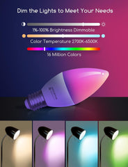 E27 LED lamp - Dimbaar - Smart lamp - 6,5W - 6 stuks - Aigostar