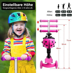 Kinderstep - 3 wielen - Kinder step jongens - LED Wielen - Verstelbaar - Roze - YOLEO