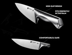 WIZEKA Keukenmessenset met blok: Razor Sharp 15-delige professionele koksmessenset met messenslijper, messenblokset van Duits roestvrij staal voor levensmiddelen, Jaguar-serie