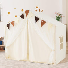 COSTWAY Speelhuis voor kinderen, indoor, kindertent met mat en verlichting, speeltent voor kinderen, prinsessenspeelhuis, kinderkamerdecoratie, tent voor jongens en meisjes vanaf 3 jaar
