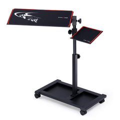 GTPLAYER toetsenbord- en muisstandaard, in hoogte verstelbaar 58-83 cm, ergonomisch, verstelbare kantelhoek voor toetsenbord en muis, met wielen, inclusief toetsenbordmat en muismat – voor thuiswerkplek en gaming