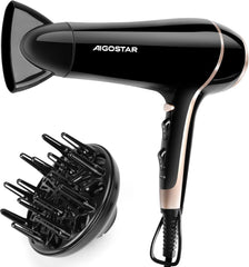 Aigostar Ionen-föhn, 2400 W, professionele haardroger met diffuser voor krullen | Sneldrogend, koude luchtknop, oververhittingsbeveiliging, 3 warmtestanden en 2 ventilatorstanden, voor thuis en styling