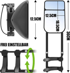 GARDTECH Caravan spiegel universeel, caravan spiegel auto, extra spiegel auto buiten, 360° verstelbaar voor camper, convexe buitenspiegeluitbreiding, caravan & aanhanger (2 stuks)