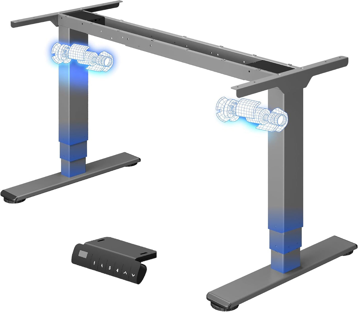 Zit sta bureau - Elektrisch - Verstelbaar - Bureauframe - Zilver - EC5S-LITE - FLEXISPOT