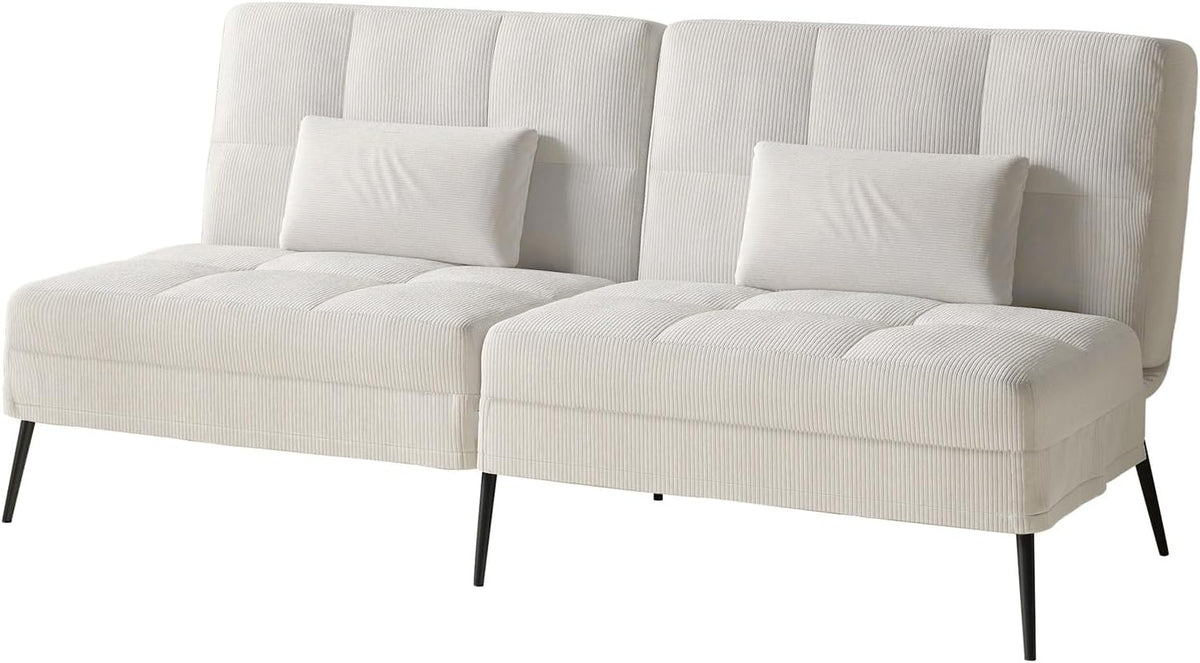 Slaapbank 2 persoons - Logeerbed - Bedbank - 174x51x72 cm - Beige - COMHOMA