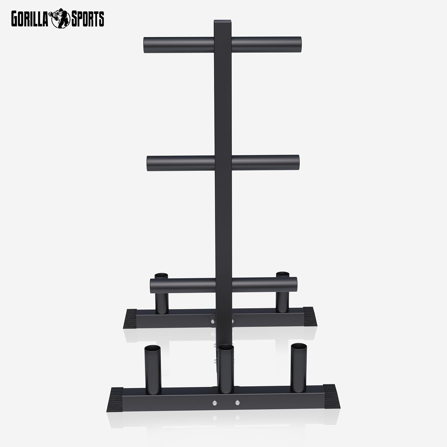GORILLA SPORTS® Halterstandaard, voor 50 mm Olympia halterschijven en stangen, tot 300 kg belastbaar, staal - halterschijfstandaard, schijfopname, halterboom, gewichtsstandaard, rek, fitness