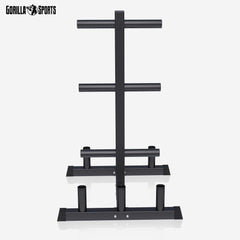 GORILLA SPORTS® Halterstandaard, voor 50 mm Olympia halterschijven en stangen, tot 300 kg belastbaar, staal - halterschijfstandaard, schijfopname, halterboom, gewichtsstandaard, rek, fitness