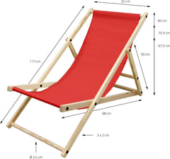 Ligbed - Ligstoel - Zonnebed - Inklapbaar - Rood - ECD Germany