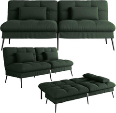 Slaapbank 2 persoons - Logeerbed - Bedbank - 174x51x72 cm - Groen - COMHOMA