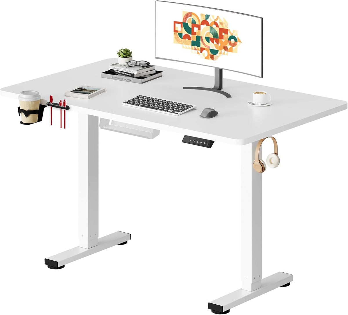 Zit sta bureau - Elektrisch - Verstelbaar - 110 x 54 cm - QE1W - SANODESK