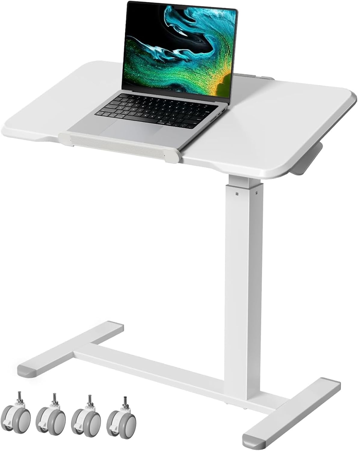 Laptoptafel - Bijzettafel - Verstelbaar - Op wielen - Wit - Gibbon Mounts