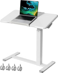Laptoptafel - Bijzettafel - Verstelbaar - Op wielen - Wit - Gibbon Mounts