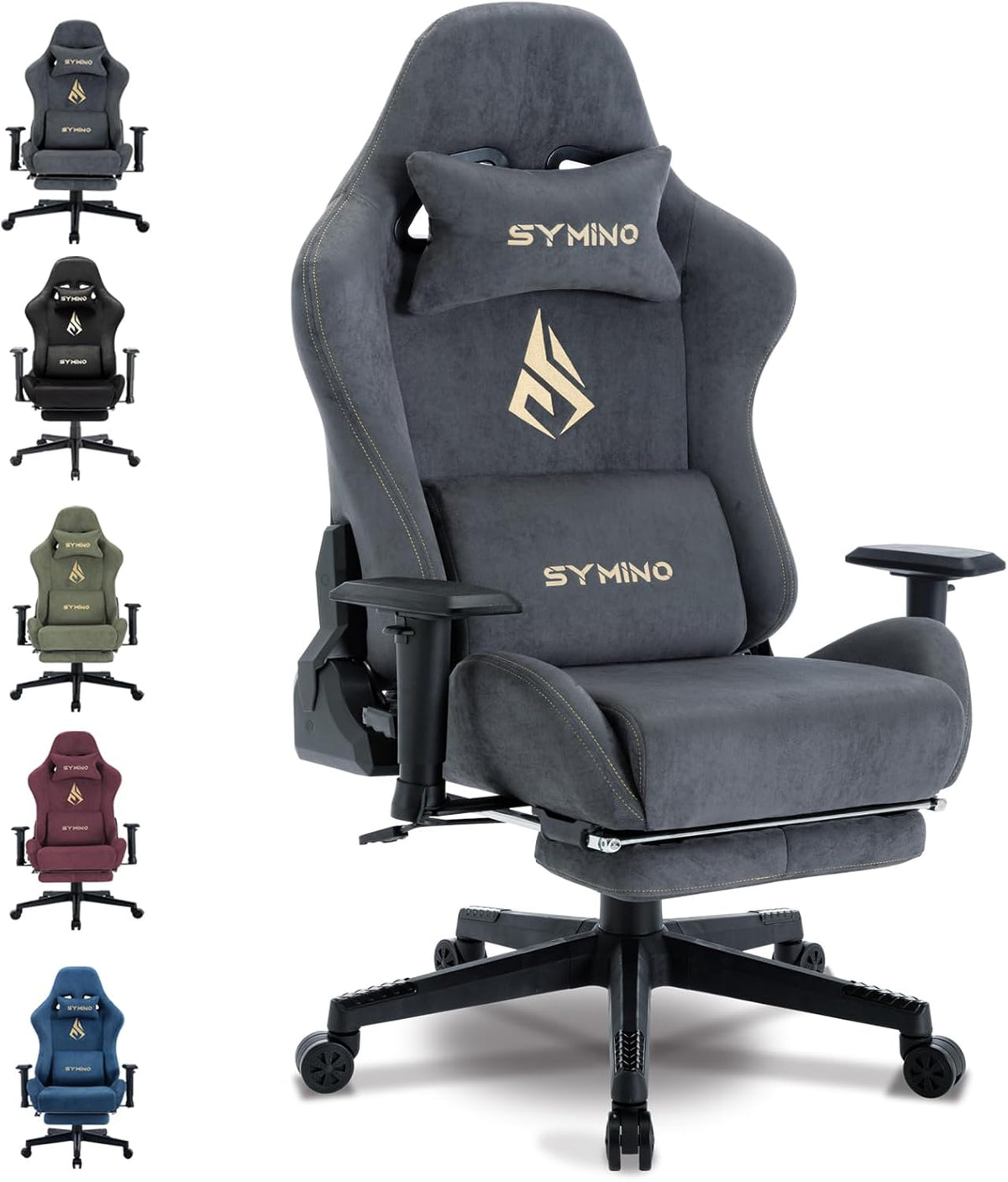 Ergonomische Bureaustoel -  Office Chair - Gamestoel - Volwassenen - Grijs - SYMINO